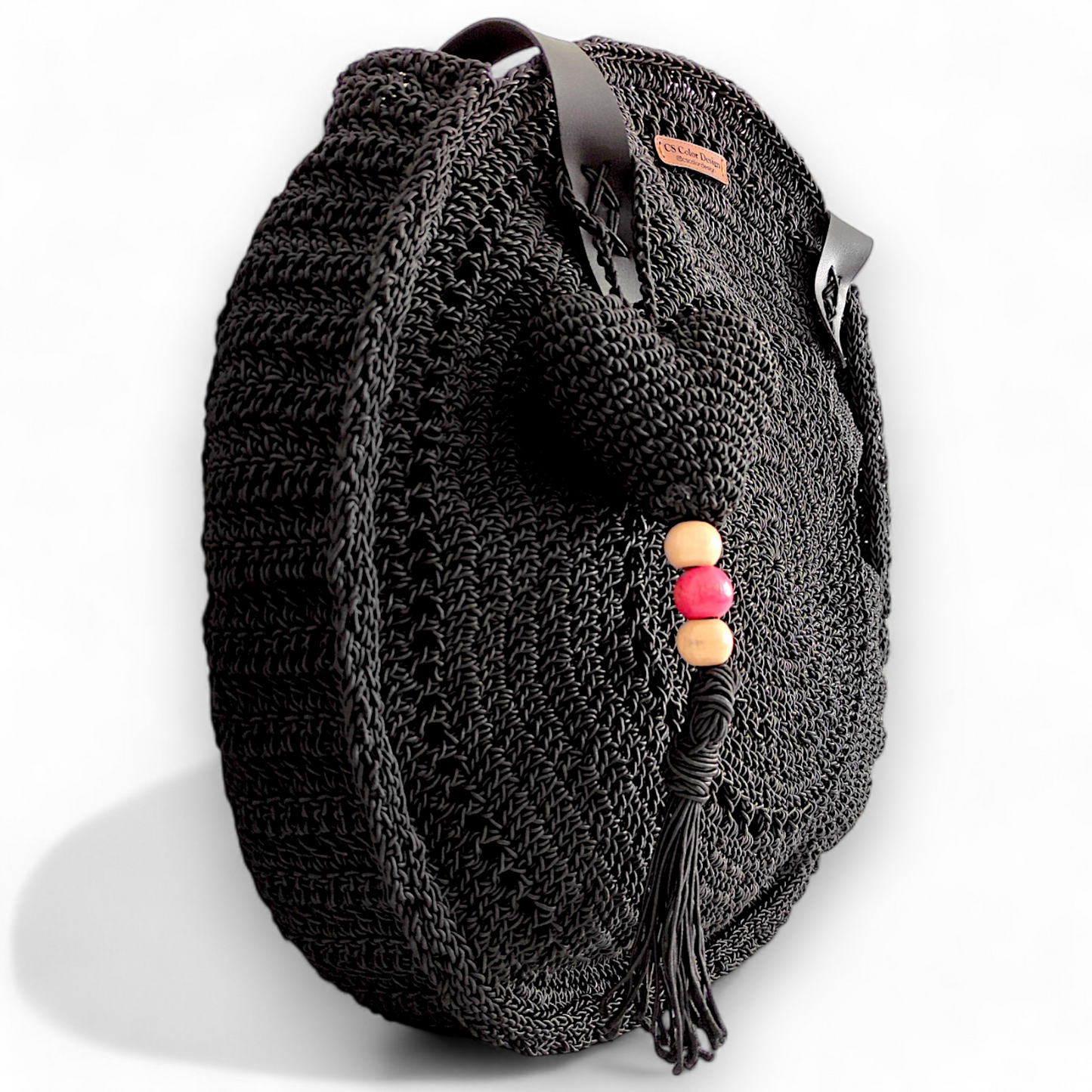 El Örgüsü Siyah Omuz Çantası Siyah