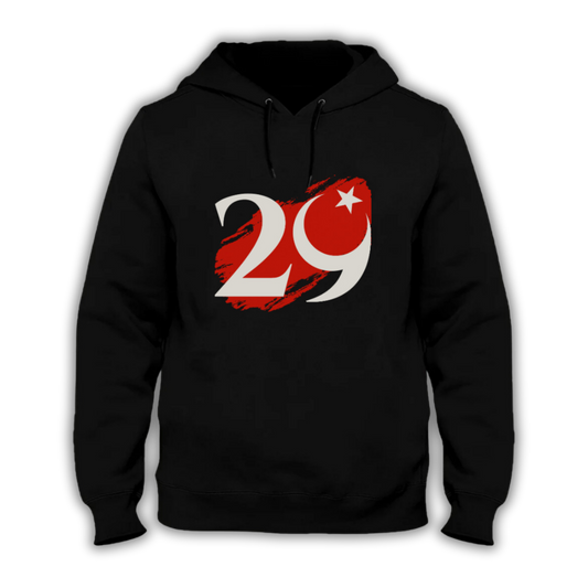 29 Ekim Temalı Kapüşonlu Sweatshirt - Pamuk