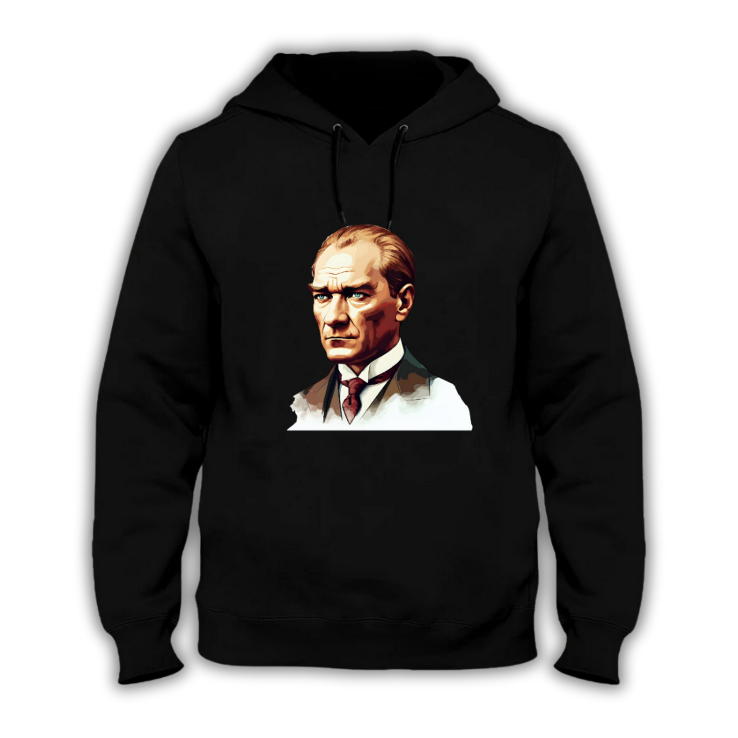 Atatürk Portre Kapüşonlu Sweatshirt - Pamuk