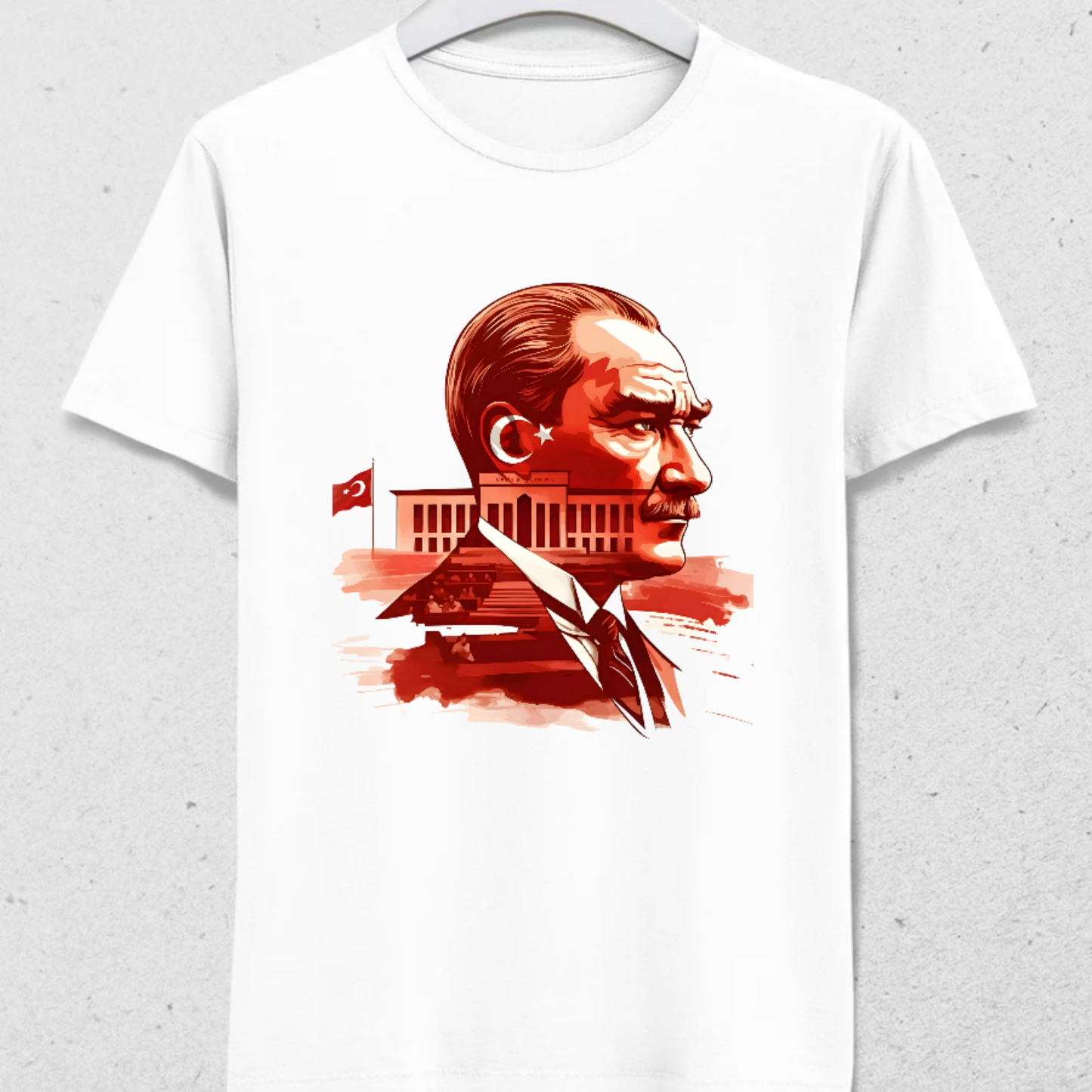 Atatürk Silüet T-Shirt - %100 Pamuk - Erkek