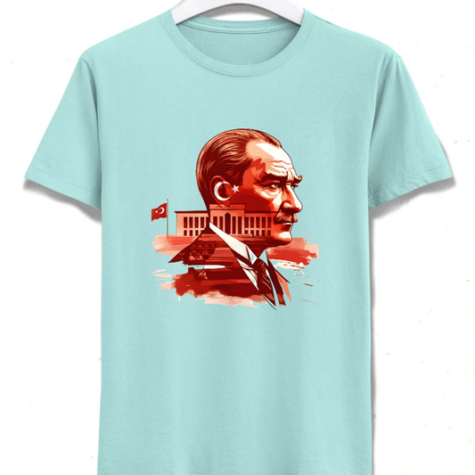 Atatürk Silüet T-Shirt - %100 Pamuk - Erkek