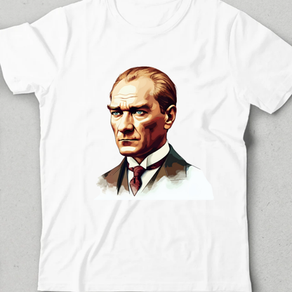 Atatürk Portre Çocuk T-Shirt - %100 Pamuk