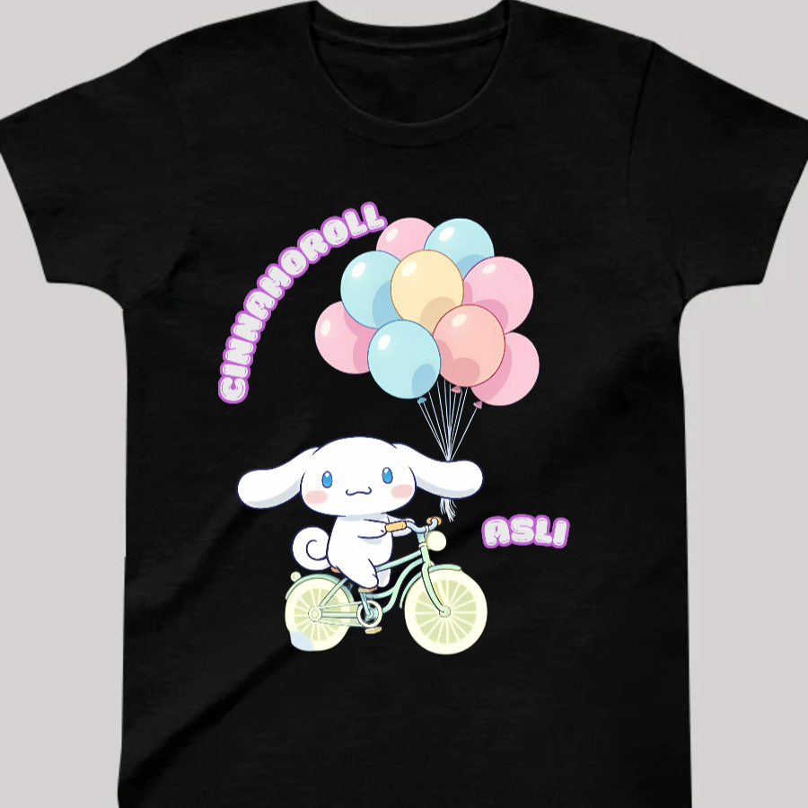 Cinnamoroll Baloon İsme Özel Çocuk T-Shirt - %100 Pamuk