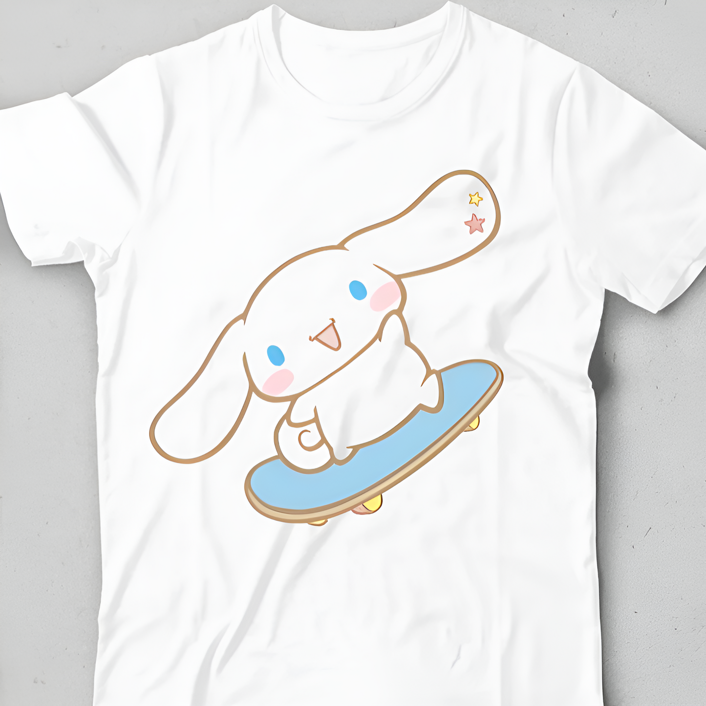 Cinnamoroll Skateboard Çocuk T-Shirt - %100 Pamuk