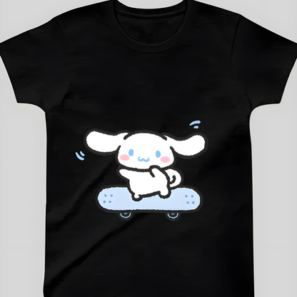 Cinnamoroll Skateboard Çocuk T-Shirt - %100 Pamuk