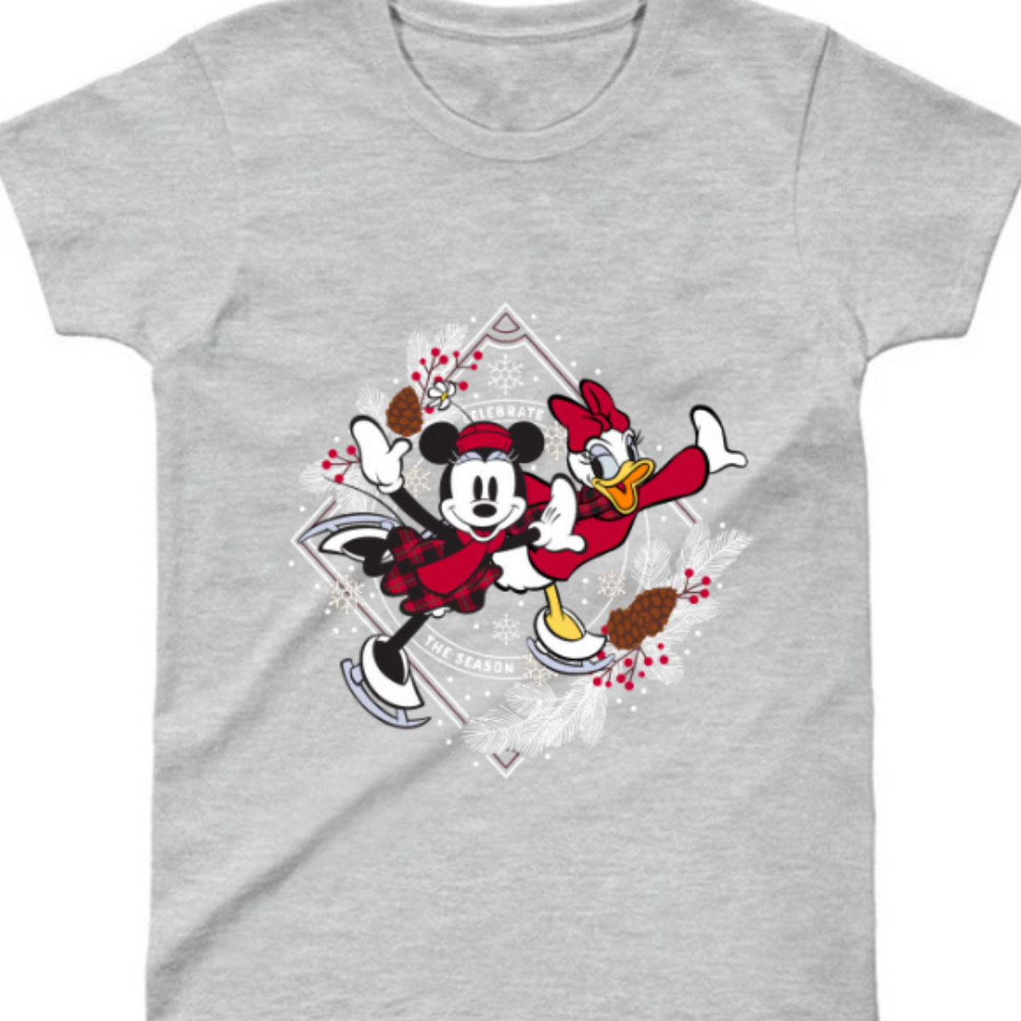 Özel Tasarım %100 Pamuk Disney Daisy ve Minnie Baskılı Çocuk T-Shirt