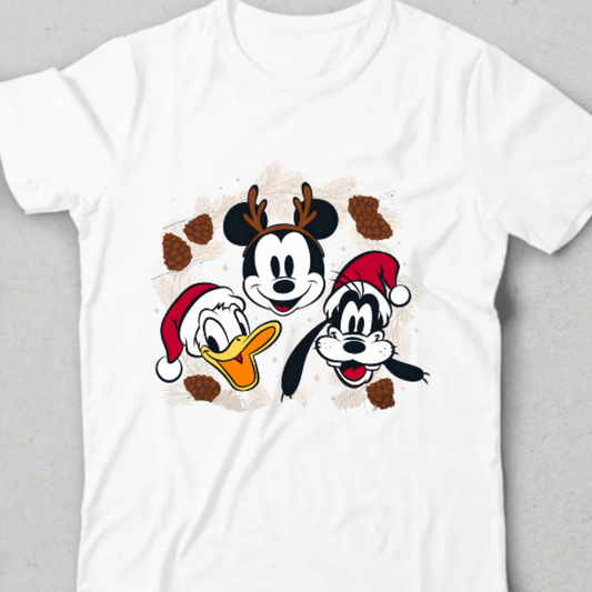 Disney Karakterleri Özel Tasarım Çocuk T-Shirt - %100 Pamuk