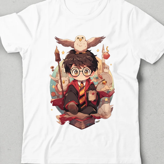 Harry Potter Çizgi Tarzı Çocuk T-shirt - %100 Pamuk