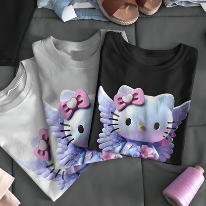 Hello Kitty Angel Tasarım Çocuk T-Shirt - %100 Pamuk