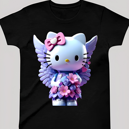 Hello Kitty Angel Tasarım Çocuk T-Shirt - %100 Pamuk