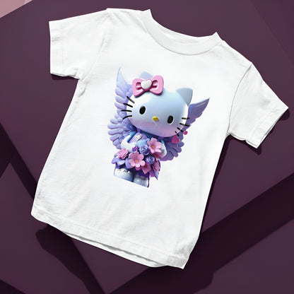 Hello Kitty Angel Tasarım Çocuk T-Shirt - %100 Pamuk