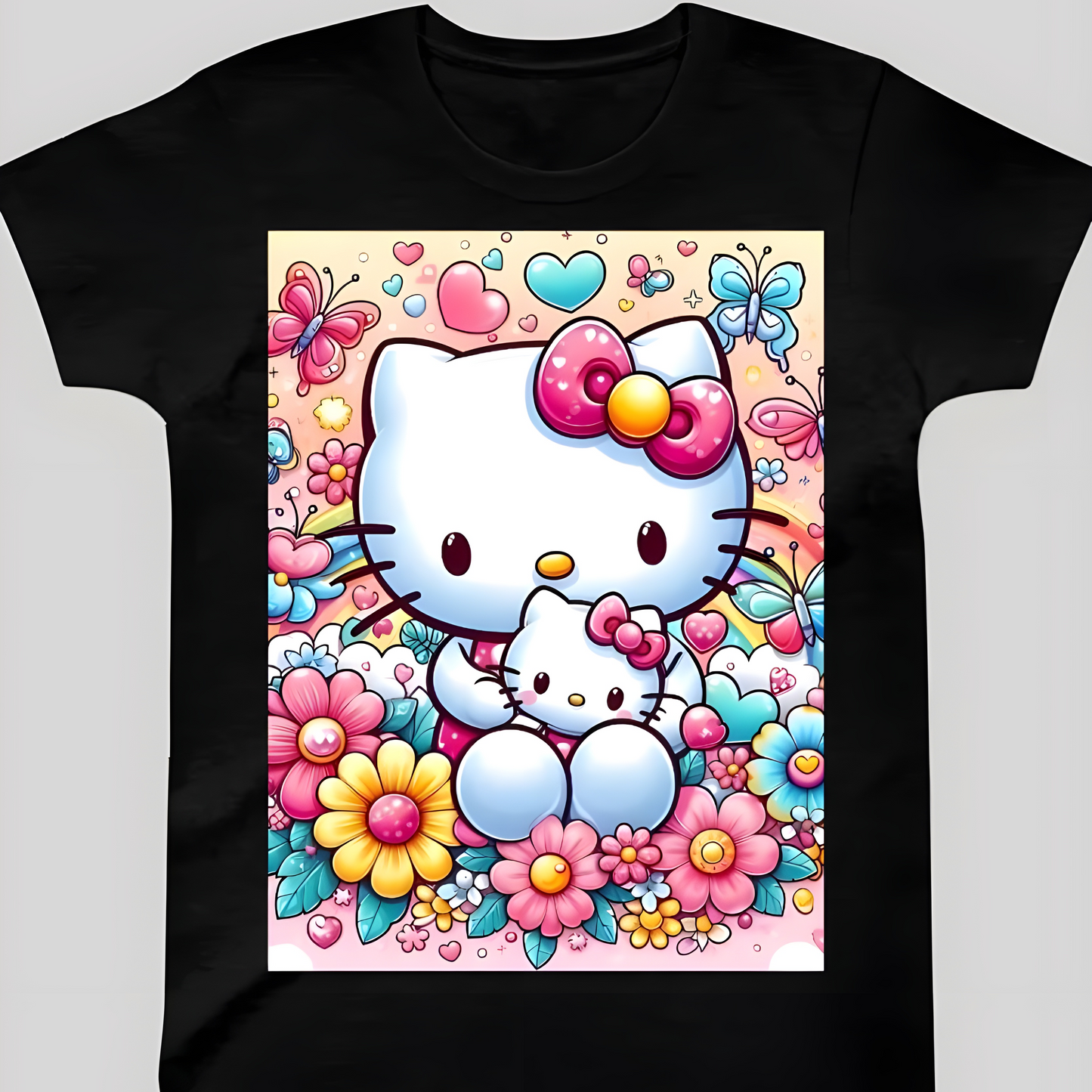 Hello Kitty Flower Çocuk T-Shirt - %100 Pamuk