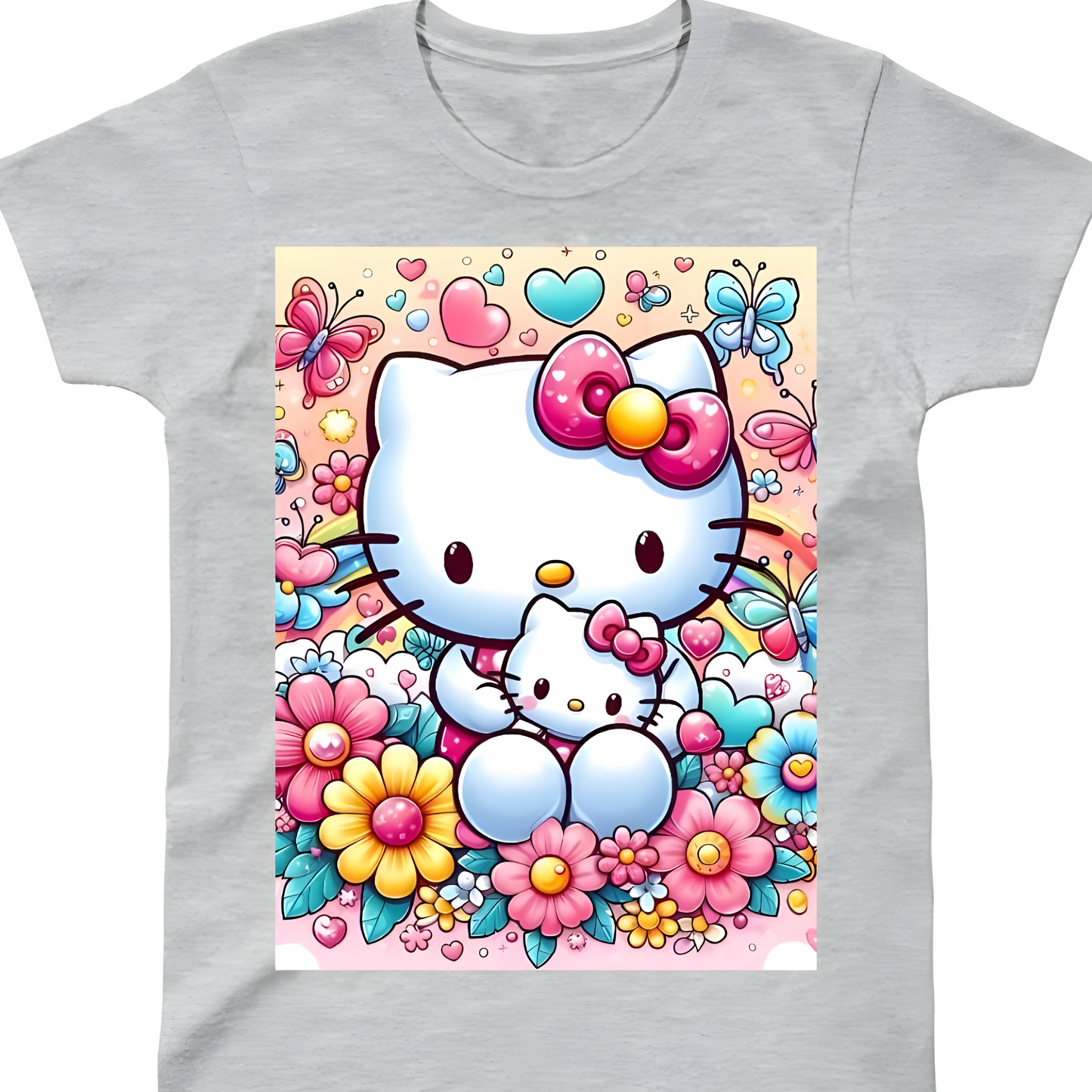 Hello Kitty Flower Çocuk T-Shirt - %100 Pamuk