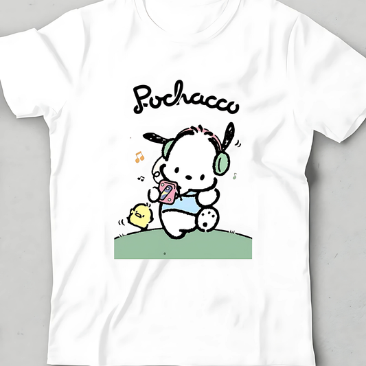 Pochacco Tasarımlı Sevimli Çocuk T-shirt - %100 Pamuk