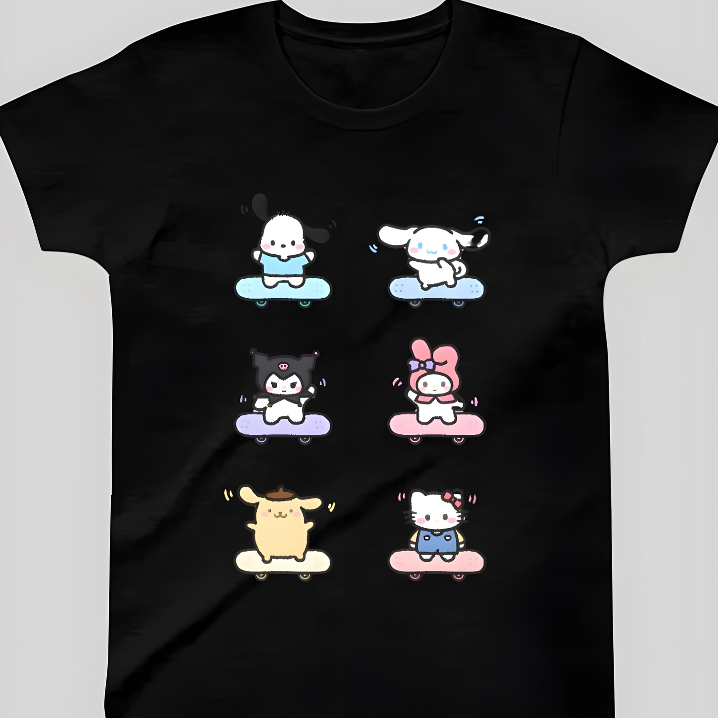 Sanrio All Skateboard Çocuk T-Shirt - %100 Pamuk