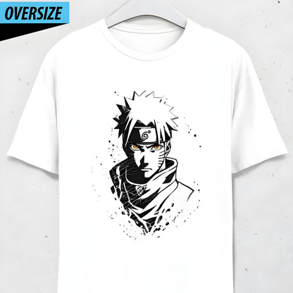 Naruto Uzumaki Oversize Ön ve Arka Yüzü Baskılı T-Shirt