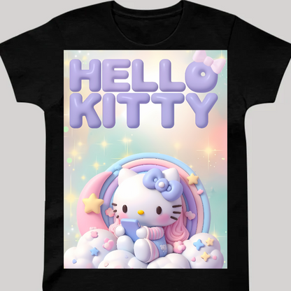 Hello Kitty Özel Tasarım Çocuk T-Shirt - %100 Pamuk