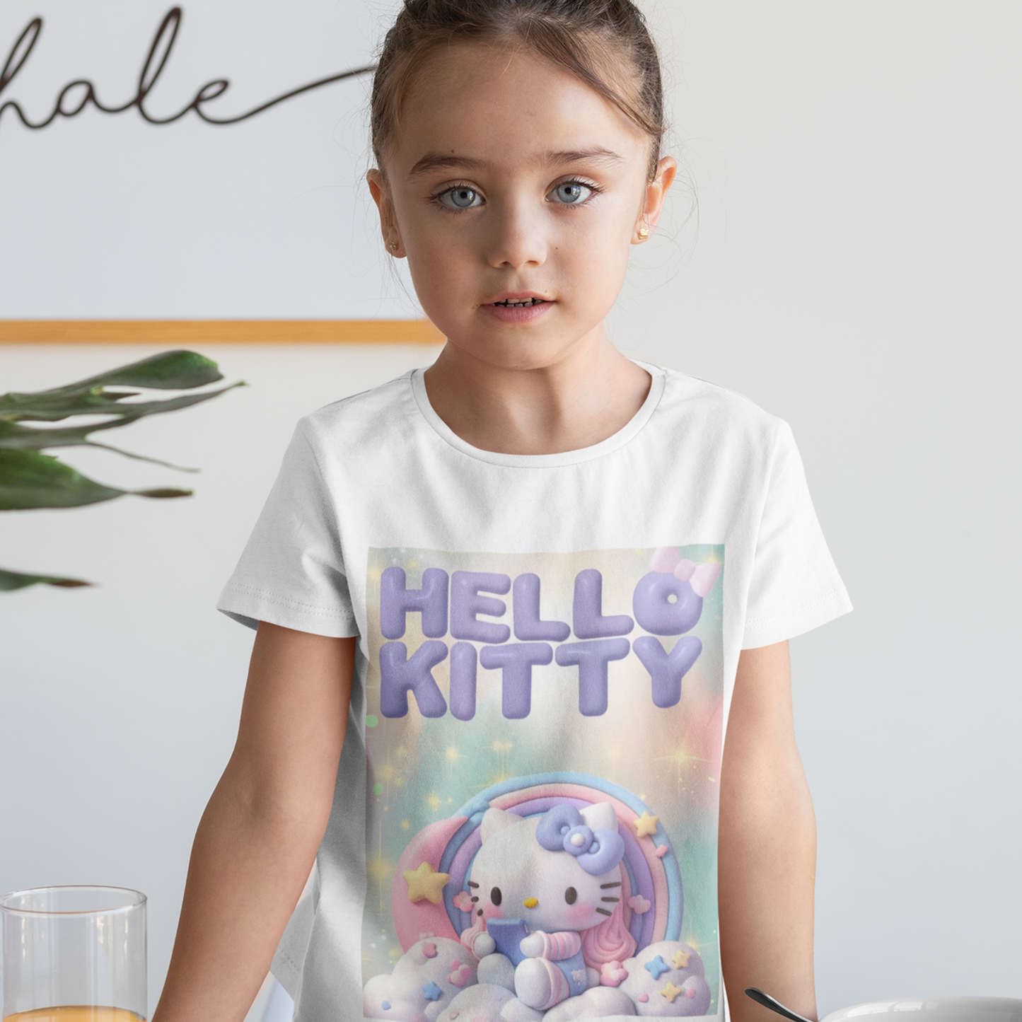 Hello Kitty Özel Tasarım Çocuk T-Shirt - %100 Pamuk