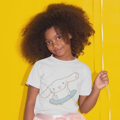 Cinnamoroll Skateboard Çocuk T-Shirt - %100 Pamuk