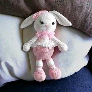Newborn Sleeping Companion Pink Rabbit